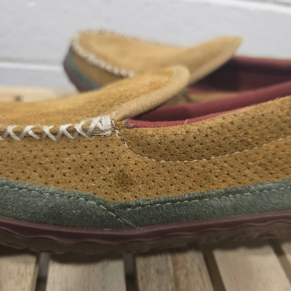 L.L. Bean Mens 8 Two Tone Suede Mountain Slippers Loafers‎ Cozy Cabin Gorpcore